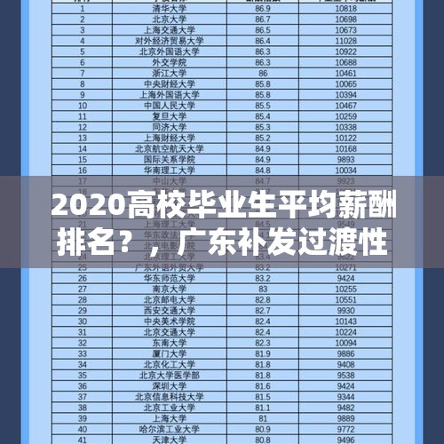 2020高校毕业生平均薪酬排名？，广东补发过渡性退休金？