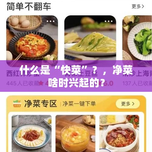 什么是“快菜”？，净菜啥时兴起的？