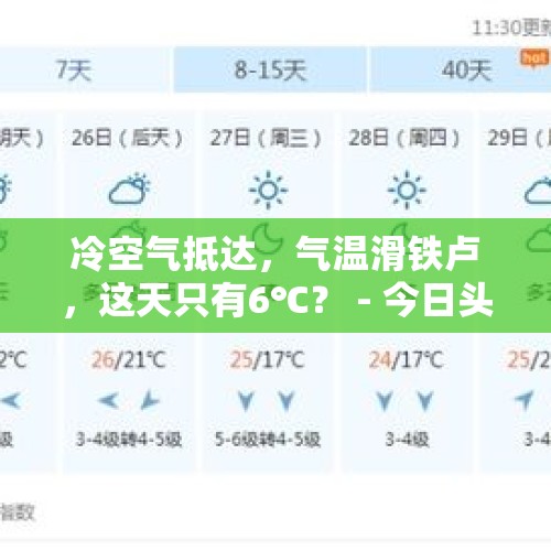 冷空气抵达，气温滑铁卢，这天只有6℃？ - 今日头条