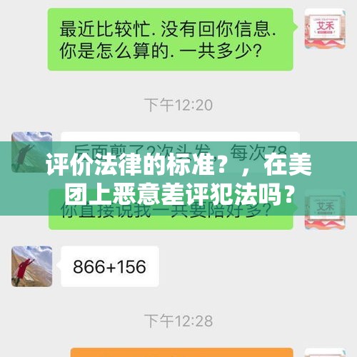 评价法律的标准？，在美团上恶意差评犯法吗？