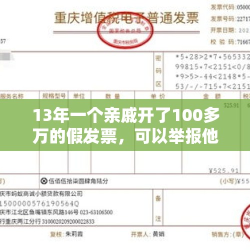 13年一个亲戚开了100多万的假发票，可以举报他吗？，什么属于经济犯罪？