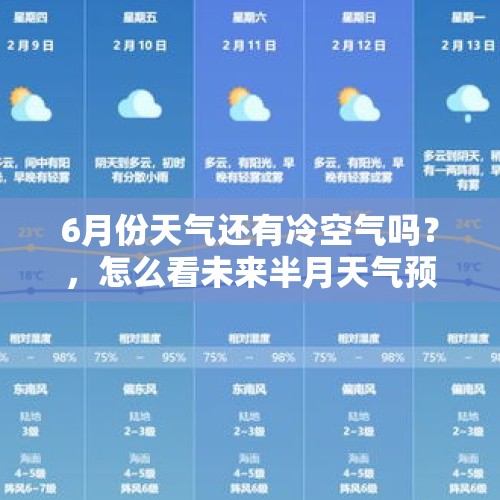 6月份天气还有冷空气吗？，怎么看未来半月天气预报是回南天？