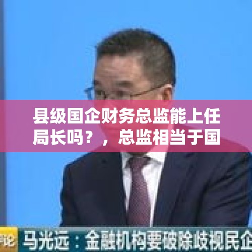 县级国企财务总监能上任局长吗？，总监相当于国企什么职务？