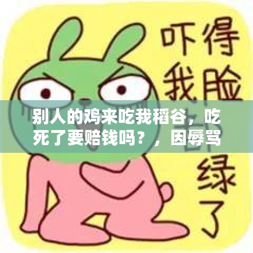 别人的鸡来吃我稻谷，吃死了要赔钱吗？，因辱骂对方而被对方殴打，这种情况该如何处理？