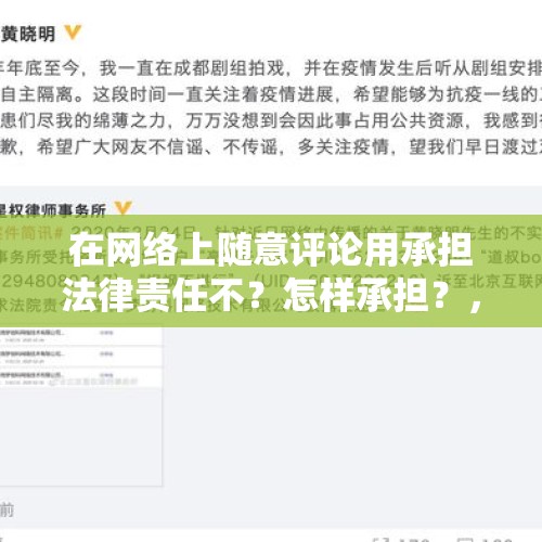 在网络上随意评论用承担法律责任不？怎样承担？，随意言语评论明星犯法吗？