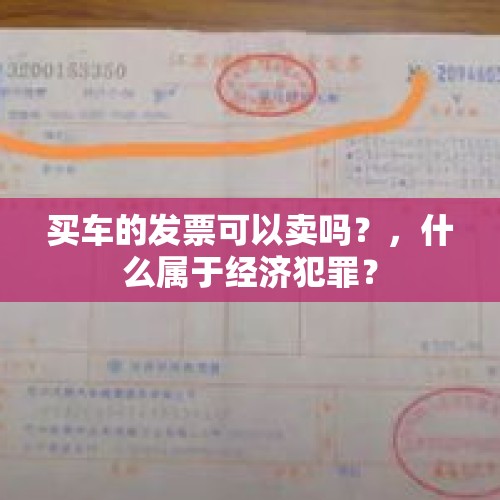 买车的发票可以卖吗？，什么属于经济犯罪？