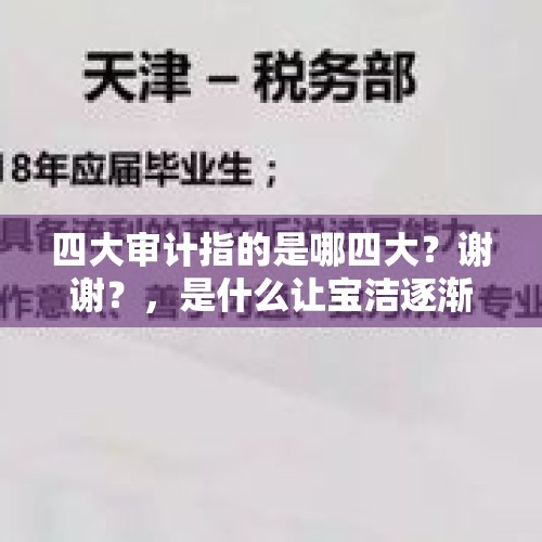 四大审计指的是哪四大？谢谢？，是什么让宝洁逐渐走向衰退？