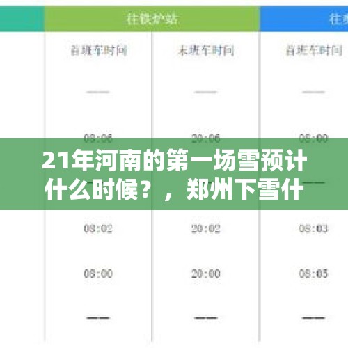 21年河南的第一场雪预计什么时候？，郑州下雪什么预兆？