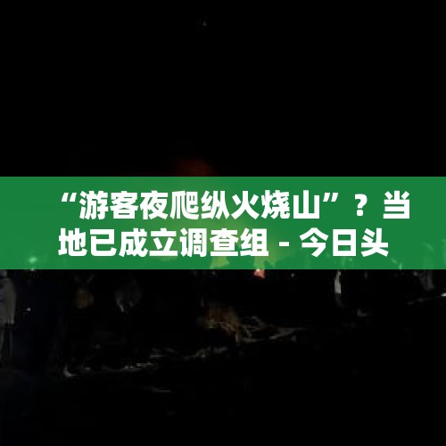 “游客夜爬纵火烧山”？当地已成立调查组 - 今日头条