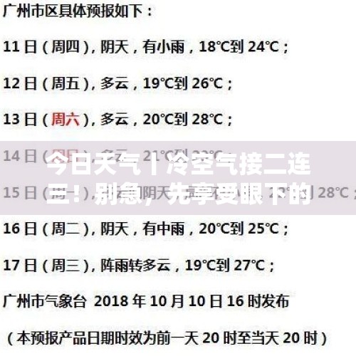 今日天气丨冷空气接二连三！别急，先享受眼下的秋高气爽！ - 今日头条