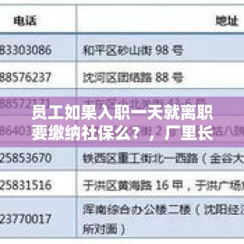 员工如果入职一天就离职要缴纳社保么？，厂里长期12小时两班转，员工下夜班后在宿舍睡觉就没醒过来，厂里有责任吗？