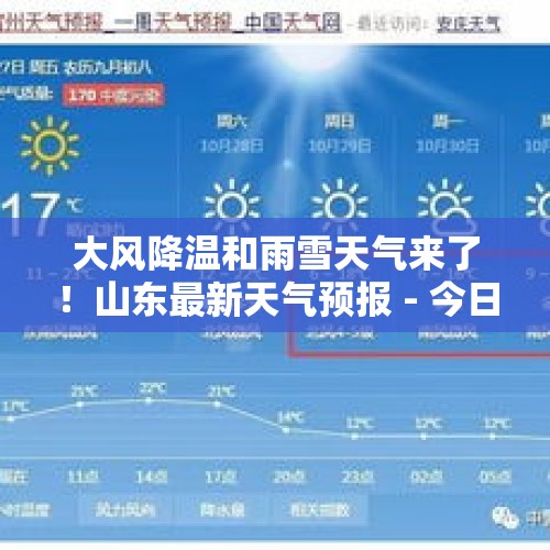 大风降温和雨雪天气来了！山东最新天气预报 - 今日头条