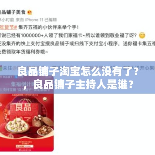 良品铺子淘宝怎么没有了？，良品铺子主持人是谁？